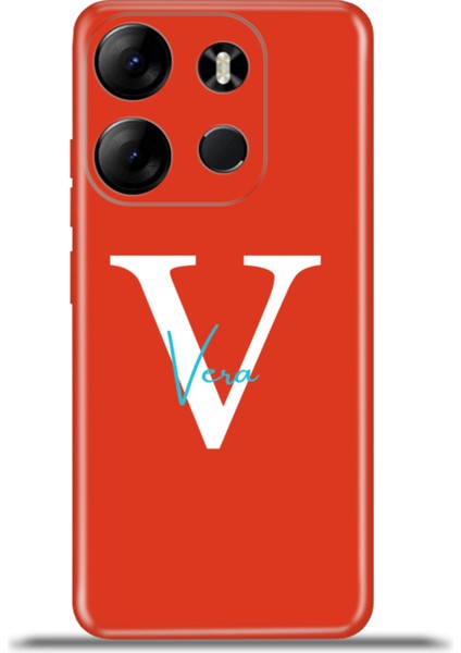 Tecno Spark Go 2023 Kılıf Silikon Esnek Kamera Koruma Kişiye Özel Isim Harf Zao Kırmızı - V