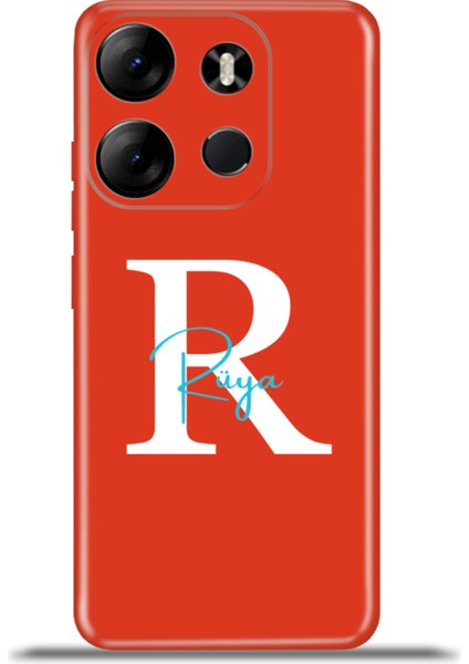 Tecno Spark Go 2023 Kılıf Silikon Esnek Kamera Koruma Kişiye Özel Isim Harf Zao Kırmızı - R