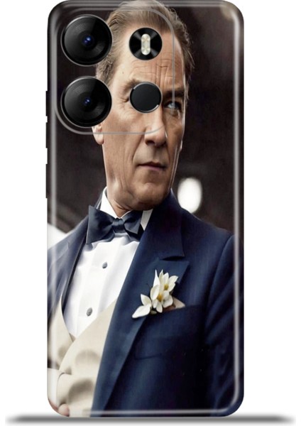 Tecno Spark Go 2023 Kılıf Esnek Silikon Kamera Koruma 4K Desenli Özel Tasarım - Asil Atatürk