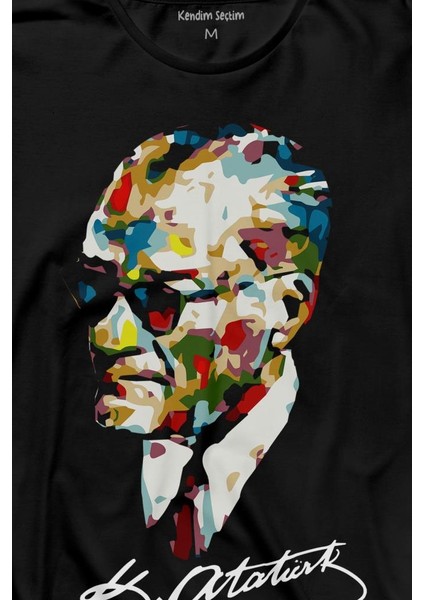 Karizma Gözlüklü Gazi Mustafa Kemal Atatürk Portresi Uzun Kollu Tişört Baskılı T-Shirt fiyatları