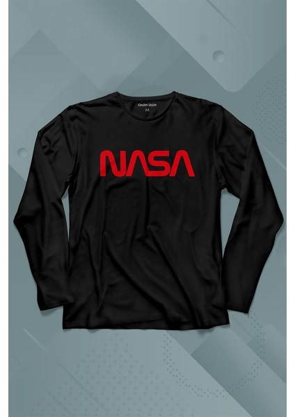 Nasa Wom Logo Ulusal Havacılık ve Uzay Abd Uzun Kollu Tişört Baskılı T-Shirt