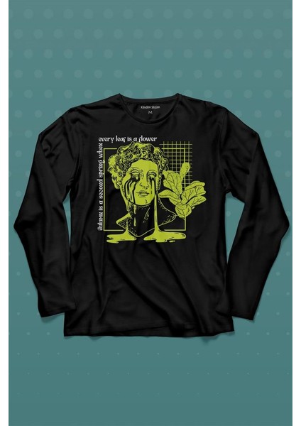 Statue Cry Vaporwave Future Heykel Urban Street Culture Uzun Kollu Tişört Baskılı T-Shirt