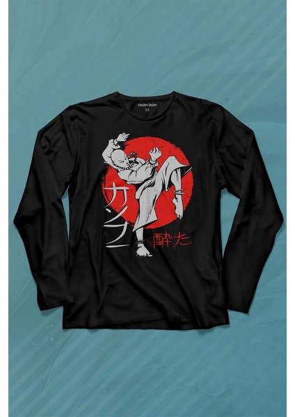 Kung Fu Uzak Doğu Spor Japonca Japanese Uzun Kollu Tişört Baskılı T-Shirt