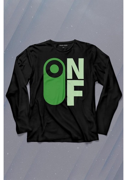 On Off Aç Kapa Urban Street Wear Uzun Kollu Tişört Baskılı T-Shirt