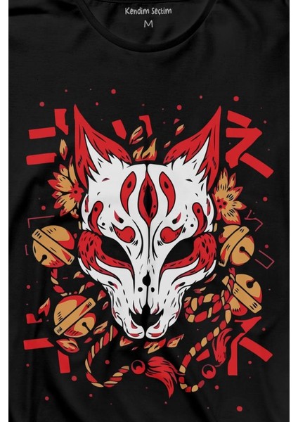 Kitsune Mask Japanese Japon Kültür Uzun Kollu Tişört Baskılı T-Shirt fiyatları