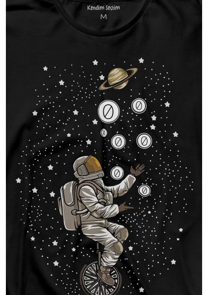 Uzayda Jonglör Astronot Top Çeviren Hokkabaz Cosmos Uzun Kollu Tişört Baskılı T-Shirt fiyatları