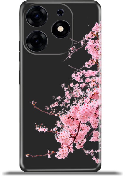 Tecno Spark 10 Pro Kılıf Esnek Silikon Kamera Koruma 4K Desenli Özel Tasarım - Sakura