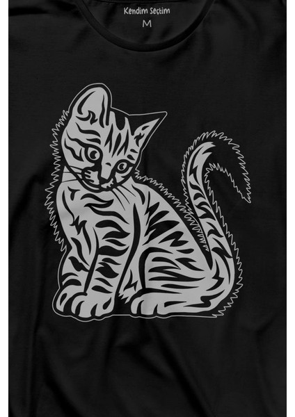 Sevimli Minik Patili Bıyıklı Cat Minnoş Mahçup Üzgün Kedi Uzun Kollu Tişört Baskılı T-Shirt fiyatları