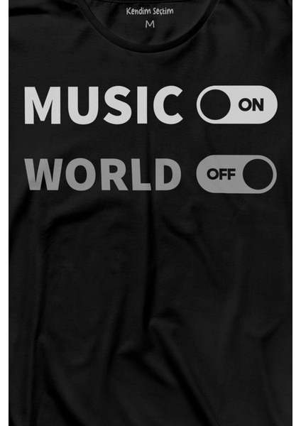 Musicon World Off Müzik Dünya Uzun Kollu Tişört Baskılı T-Shirt