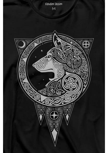 Kurt Işlemeli Dövme Wolf Silüeti Uzun Kollu Tişört Baskılı T-Shirt fiyatları