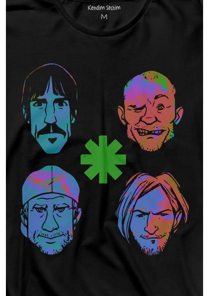 Rhcp Red Hot Chilli Peppers Faces Çizim Yüz Logo Flea Uzun Kollu Tişört Baskılı T-Shirt fiyatları
