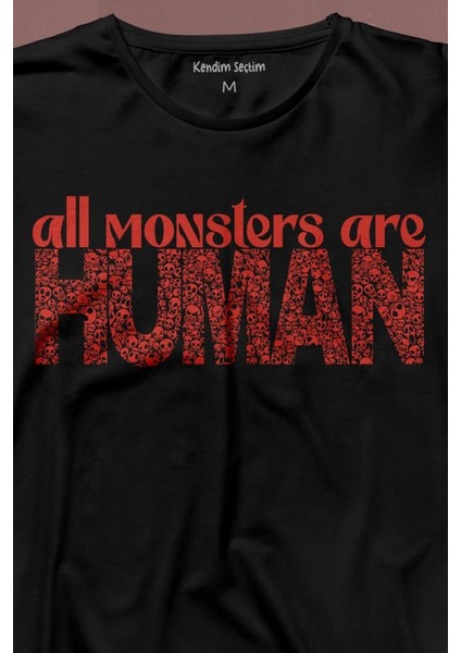 All Monsters Are Human Kurukafa Canavar Uzun Kollu Tişört Baskılı T-Shirt fiyatları