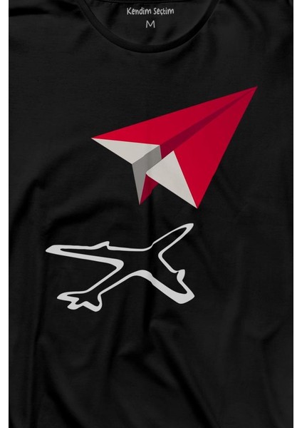 Kağıt Uçak Hayaller Hayatlar Fly Pilot Uzun Kollu Tişört Baskılı T-Shirt fiyatları