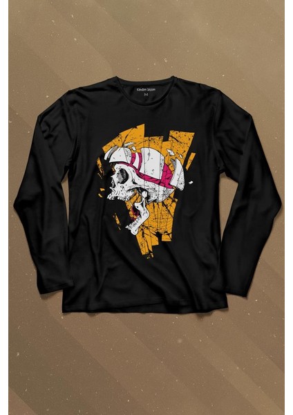 Kurukafa Metal Skull Rock Uzun Kollu Tişört Baskılı T-Shirt