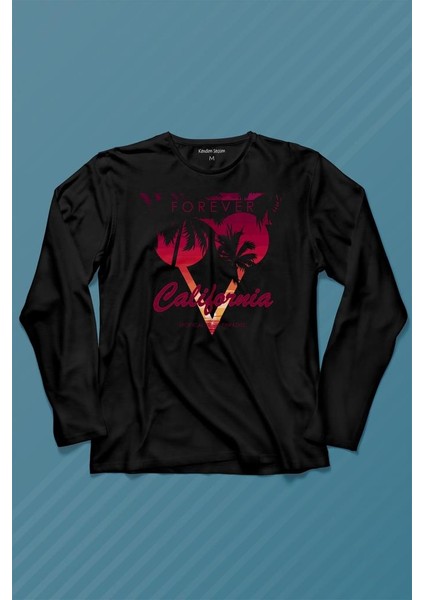California Forever Yaz Minimal Good Vibe Uzun Kollu Tişört Baskılı T-Shirt