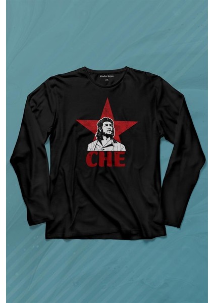 Ernosto Che Guevara Red Star Kırımızı Yıldız Uzun Kollu Tişört Baskılı T-Shirt