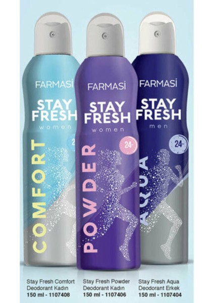 Stay Fresh Comfort Kadın - Powder Kadın - Aqua Erkek Deodorant Seti 150 ml