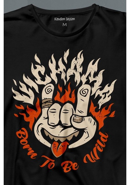 Born To Be Wild Rock And Roll Music Müzik Uzun Kollu Tişört Baskılı T-Shirt fiyatları