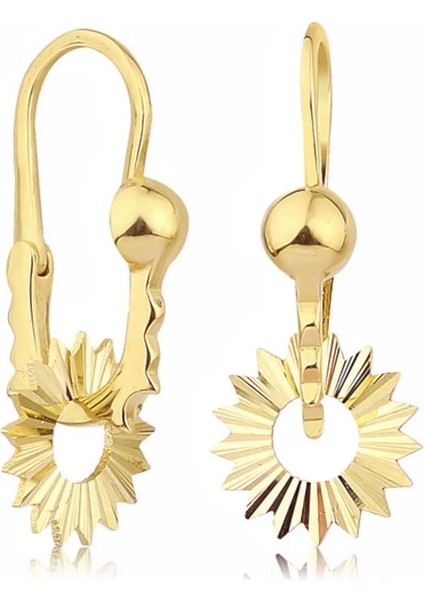 Muhacir Göçmen Küpesi Altın Küpe Günlük Çok Şık 14 Ayar