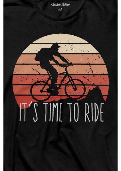 Kendim Seçtim Bisiklet Mountain Bike Time To Ride Outdoor Gezgin Travel Uzun Kollu Tişört Baskılı T-Shirt