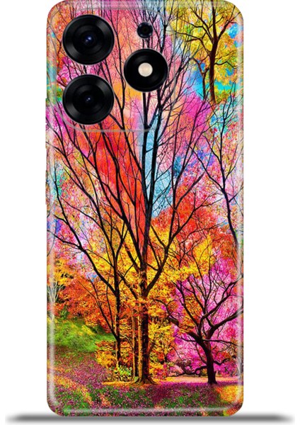 Tecno Spark 10 Pro Kılıf Esnek Silikon Kamera Koruma 4K Desenli Özel Tasarım - Sihirli Orman