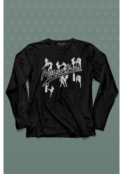 Muay Thai Muaythai Dövüş Uzak Doğu Sanatı Fıght Uzun Kollu Tişört Baskılı T-Shirt