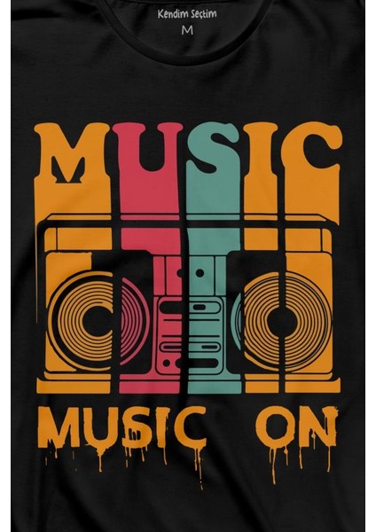 Müzik Musicon Kaset Teyp Uzun Kollu Tişört Baskılı T-Shirt fiyatları