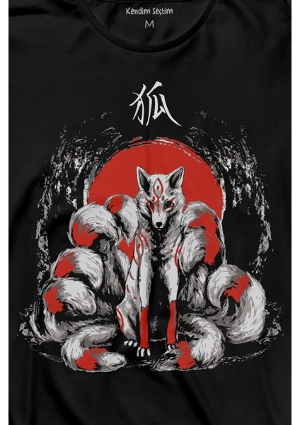 Kitsune Japon Tilkisi Japanese Uzun Kollu Tişört Baskılı T-Shirt fiyatları
