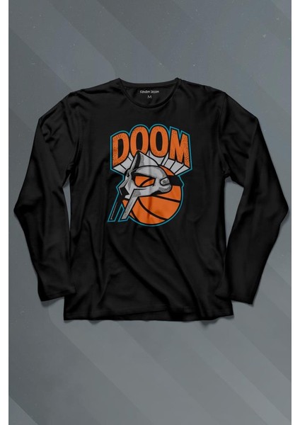 Mf Doom Basketbol Hip Hop Maske Uzun Kollu Tişört Baskılı T-Shirt