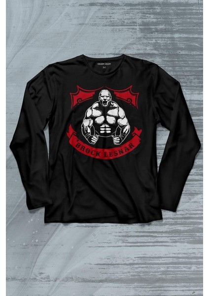 Brock Lesnar Logo Wwe Ufc Amerikan Güreşi Spor Uzun Kollu Tişört Baskılı T-Shirt