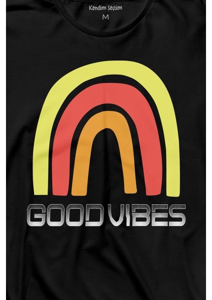 Good Vibes Gökkuşağı Rainbow Cisniyet Eşitlik Özgürlüğü Uzun Kollu Tişört Baskılı T-Shirt