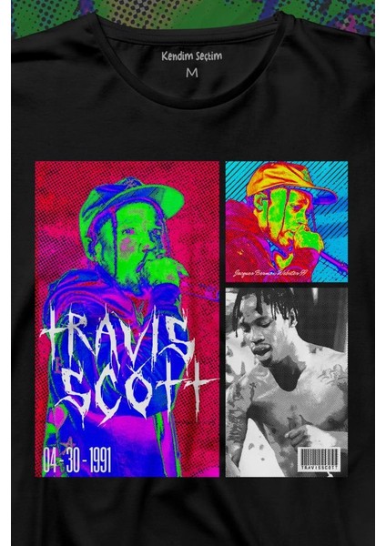 Travis Scott Rap Music Trap Müzik Sokak Hiphop Uzun Kollu Tişört Baskılı T-Shirt