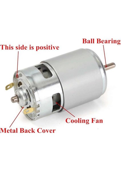 RS775 Dc Motor 24V 15000 Rpm Rulmanlı Şarjlı Matkap Cnc Motor