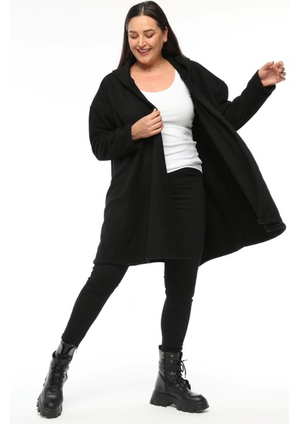 Büyük Beden Kapşonlu Polar Hırka modelleri