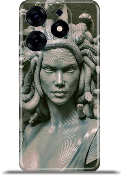 Tecno Spark 10 Pro Kılıf Esnek Silikon Kamera Koruma 4K Desenli Özel Tasarım - Medusa