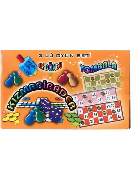 3'lü Oyun Seti (Kızmabirader - Tombala - Fırdöndü)