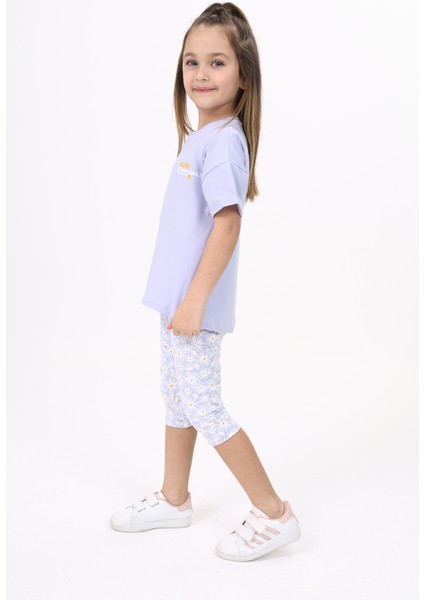 Toontoy Kız Çocuk Baskılı Kaprili Takım