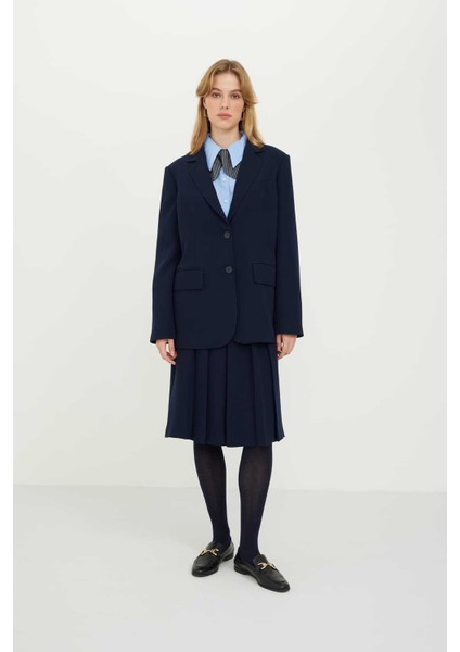 Erkek Yaka Klasik 2 Düğmeli Ceket Lacivert K2416026_015 modelleri