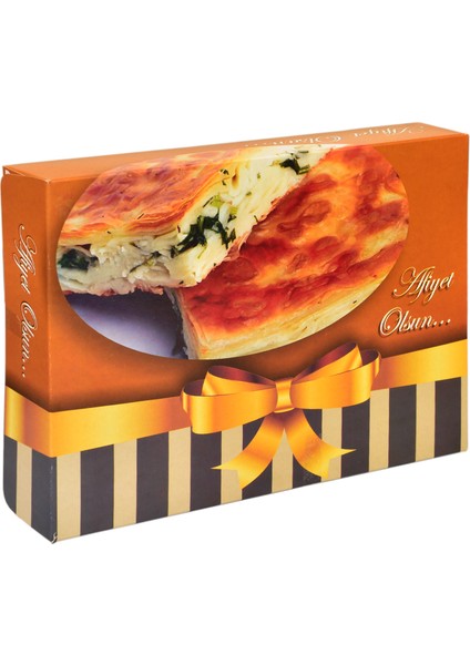 Börek Kutusu 100'lü Paket Selefonlu Metalize Krome Karton Baskılı Ambalaj