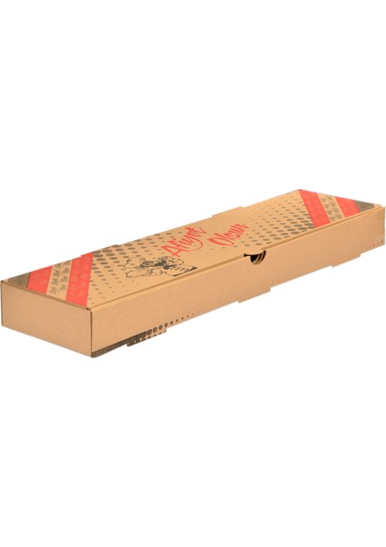 Karadeniz Pide Kutusu 100'lü Paket 12X45X4 cm Oluklu Karton Baskılı Ambalaj fiyatları