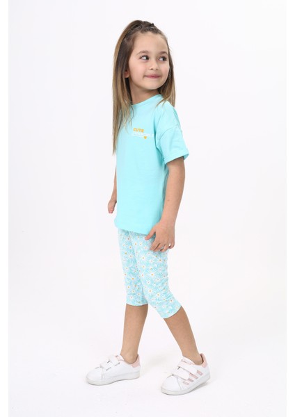 Toontoy Kız Çocuk Baskılı Kaprili Takım