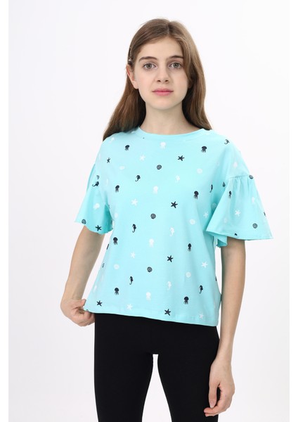 Toontoy Kız Çocuk Baskılı Tişört