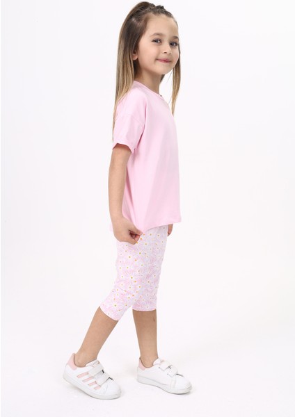 Toontoy Kız Çocuk Baskılı Kaprili Takım