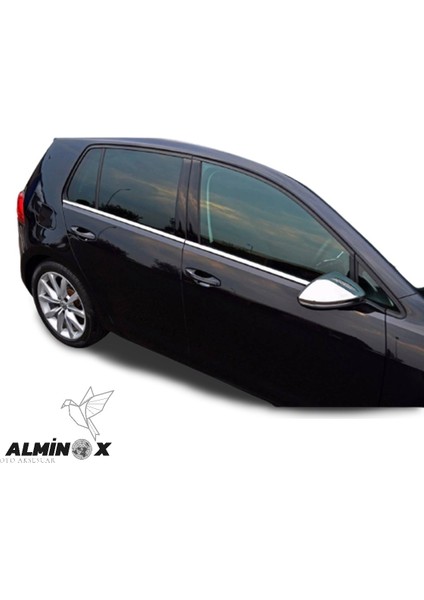 Alminox Oto Volkswagen Golf 7 (2013-2020 ) Paslanmaz Krom Cam Çıtası 4 Parça