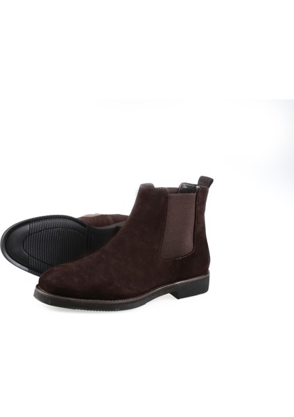 Erkek Deri Yandan Süet Özel Üretim Ortopedik Taban Kışlık Bot(Genuine Leather)