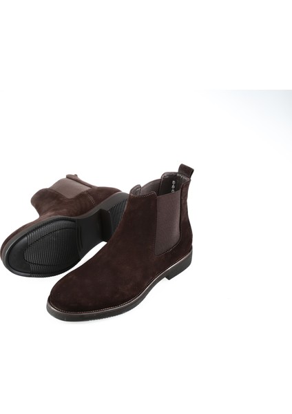 Erkek Deri Yandan Süet Özel Üretim Ortopedik Taban Kışlık Bot(Genuine Leather)