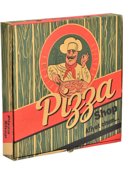 Pizza Kutusu 100'lü Paket Oluklu Karton Baskılı Ambalaj