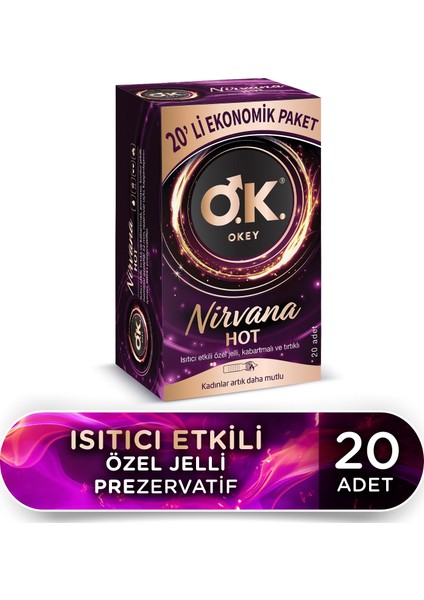 Okey nirvana Hot Ekonomik 20'li Prezervatif -Lvrs-53