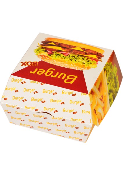 Hamburger Kutusu Küçük Renkli 9X9X7 cm Krome Karton Baskılı Ambalaj fiyatları