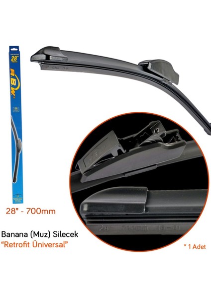 91028 Retrofit Üniversal 28 Inç / 700 mm Muz Silecek
